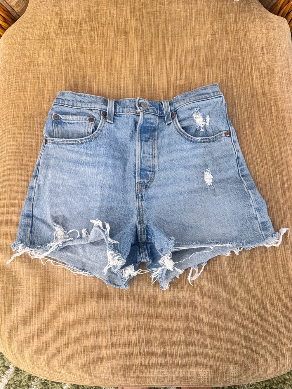 Levi’s Ribcage High Waisted Denim Shorts